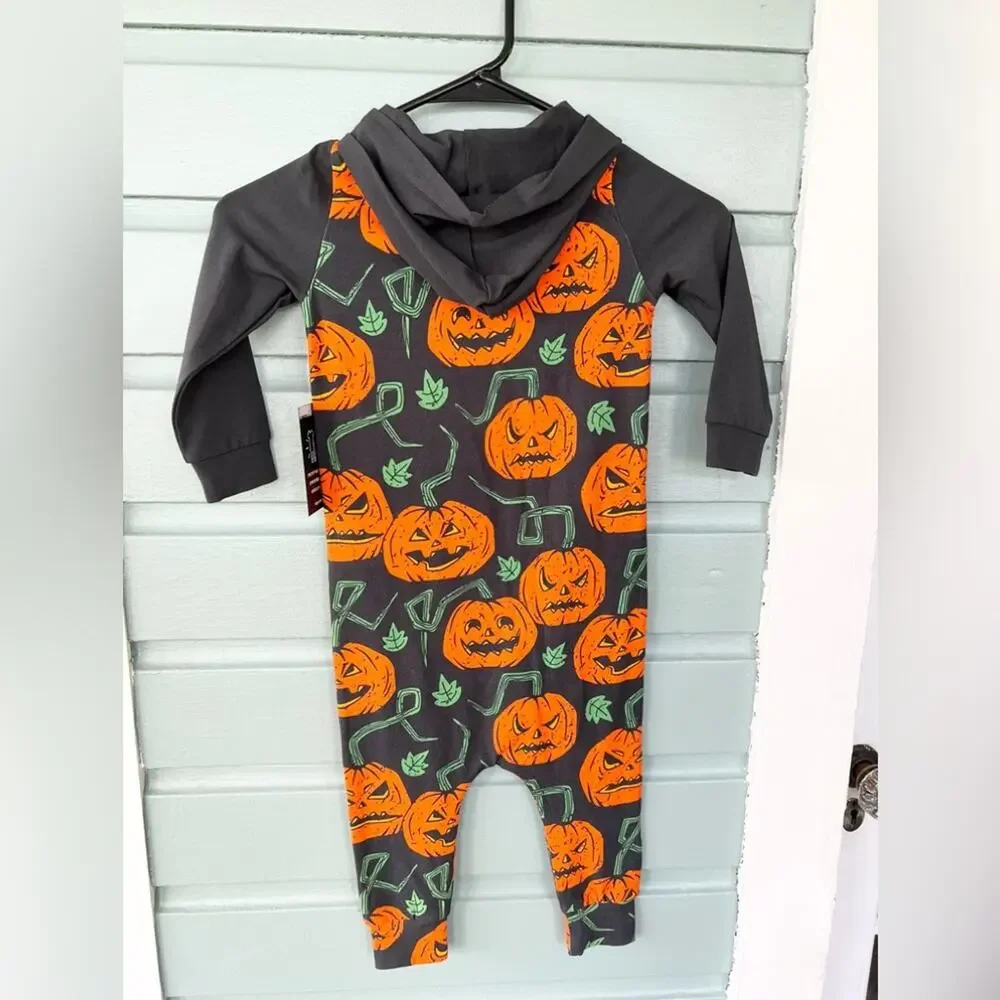 Rags to Raches NWT Halloween pumpkin one piece rags romper 2T jack o lantern